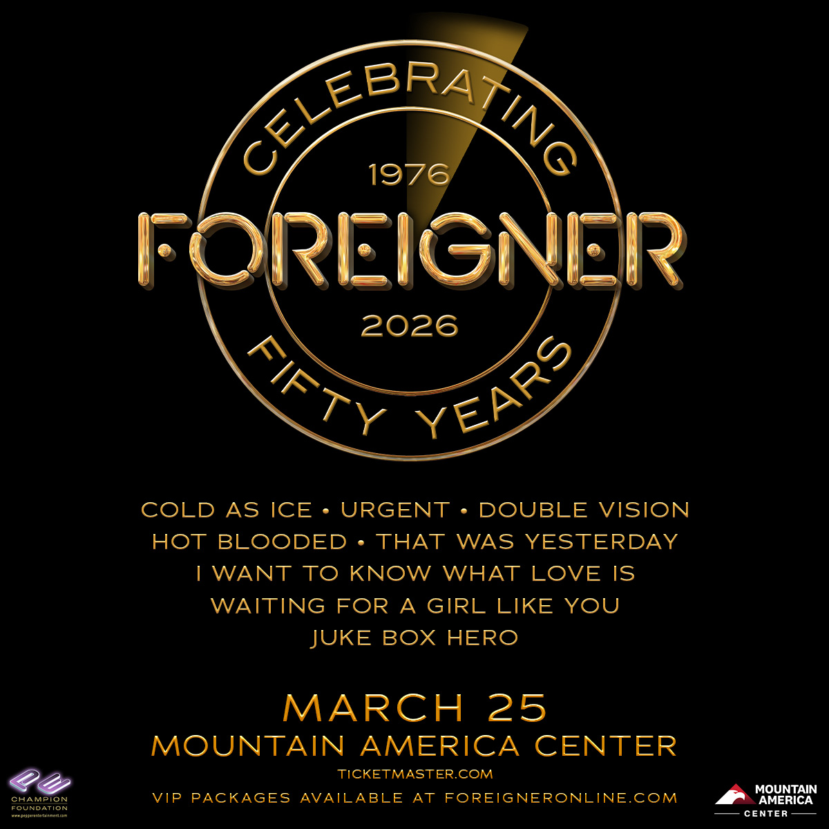 Foreigner 2026 - Mountain America Center